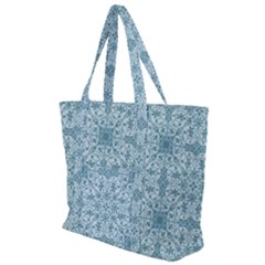 Ornamental Blue Zip Up Canvas Bag