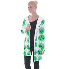 Kawaii Lime Jam Jar Pattern Longline Hooded Cardigan