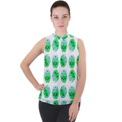 Kawaii Lime Jam Jar Pattern Mock Neck Chiffon Sleeveless Top by snowwhitegirl