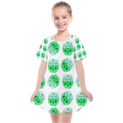 Kawaii Lime Jam Jar Pattern Kids  Smock Dress by snowwhitegirl