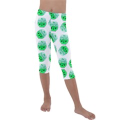 Kawaii Lime Jam Jar Pattern Kids  Lightweight Velour Capri Leggings 