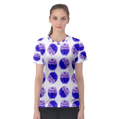 Kawaii Blueberry Jam Jar Pattern Women s Sport Mesh Tee