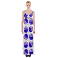 Kawaii Blueberry Jam Jar Pattern Maxi Thigh Split Dress by snowwhitegirl