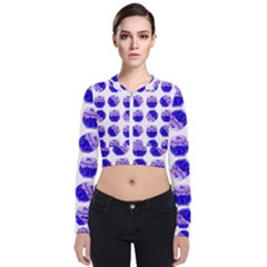 Kawaii Blueberry Jam Jar Pattern Long Sleeve Zip Up Bomber Jacket