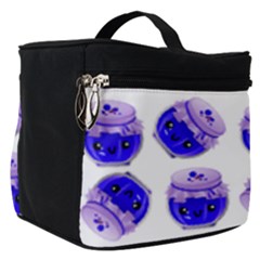 Kawaii Blueberry Jam Jar Pattern Make Up Travel Bag (small) by snowwhitegirl