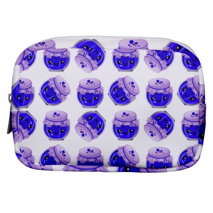 Kawaii Blueberry Jam Jar Pattern Make Up Pouch (Small)