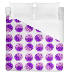 Kawaii Grape Jam Jar Pattern Duvet Cover (queen Size)