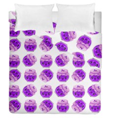 Kawaii Grape Jam Jar Pattern Duvet Cover Double Side (queen Size) by snowwhitegirl