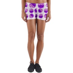 Kawaii Grape Jam Jar Pattern Yoga Shorts by snowwhitegirl