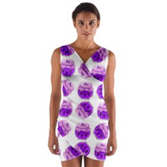 Kawaii Grape Jam Jar Pattern Wrap Front Bodycon Dress by snowwhitegirl