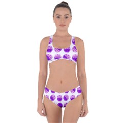 Kawaii Grape Jam Jar Pattern Criss Cross Bikini Set by snowwhitegirl