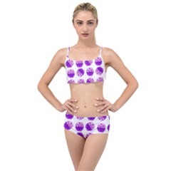 Kawaii Grape Jam Jar Pattern Layered Top Bikini Set by snowwhitegirl