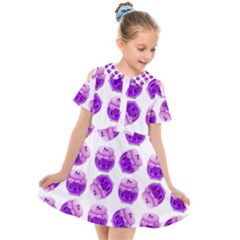 Kawaii Grape Jam Jar Pattern Kids  Short Sleeve Shirt Dress by snowwhitegirl