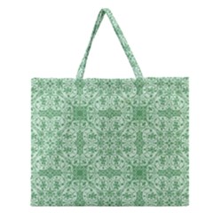 Ornamental Green Zipper Large Tote Bag by snowwhitegirl