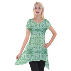 Ornamental Green Short Sleeve Side Drop Tunic by snowwhitegirl