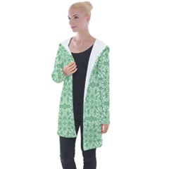 Ornamental Green Longline Hooded Cardigan