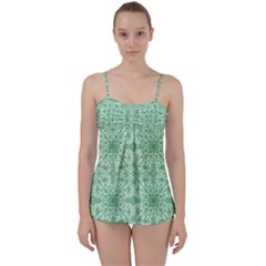 Ornamental Green Babydoll Tankini Set by snowwhitegirl