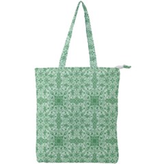 Ornamental Green Double Zip Up Tote Bag