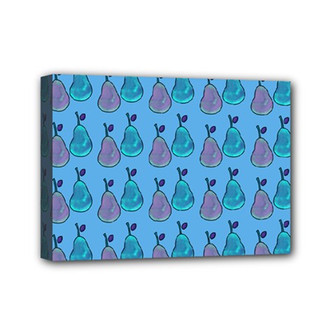 Pears Aqua Mini Canvas 7  X 5  (stretched) by snowwhitegirl