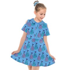 Pears Aqua Kids  Short Sleeve Shirt Dress by snowwhitegirl