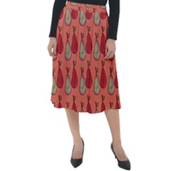 Pears Red Classic Velour Midi Skirt 