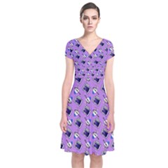 Kawaii Grape Rootbeer Short Sleeve Front Wrap Dress by snowwhitegirl