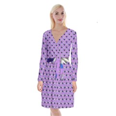 Kawaii Grape Rootbeer Long Sleeve Velvet Front Wrap Dress by snowwhitegirl