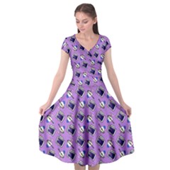 Kawaii Grape Rootbeer Cap Sleeve Wrap Front Dress by snowwhitegirl