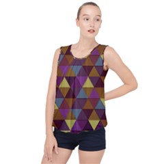 Fall Geometric Pattern Bubble Hem Chiffon Tank Top by snowwhitegirl