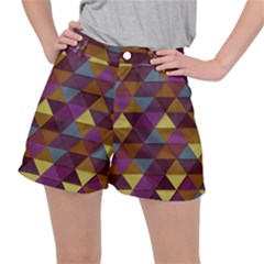 Fall Geometric Pattern Stretch Ripstop Shorts