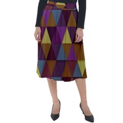 Fall Geometric Pattern Classic Velour Midi Skirt 