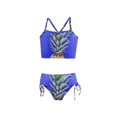 Pineapple Blue Girls  Tankini Swimsuit by snowwhitegirl