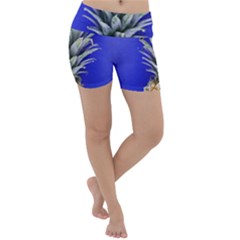 Pineapple Blue Lightweight Velour Yoga Shorts