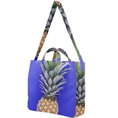 Pineapple Blue Square Shoulder Tote Bag