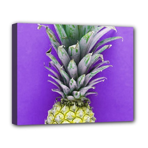 Pineapple Purple Deluxe Canvas 20  X 16  (stretched) by snowwhitegirl