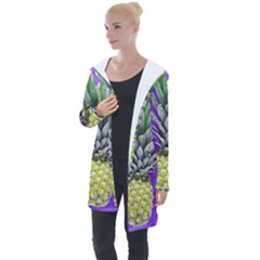 Pineapple Purple Longline Hooded Cardigan