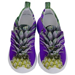 Pineapple Purple Kids  Velcro No Lace Shoes by snowwhitegirl