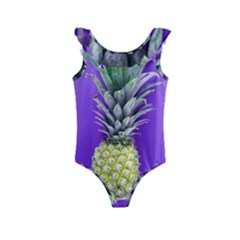 Pineapple Purple Kids  Frill Swimsuit by snowwhitegirl