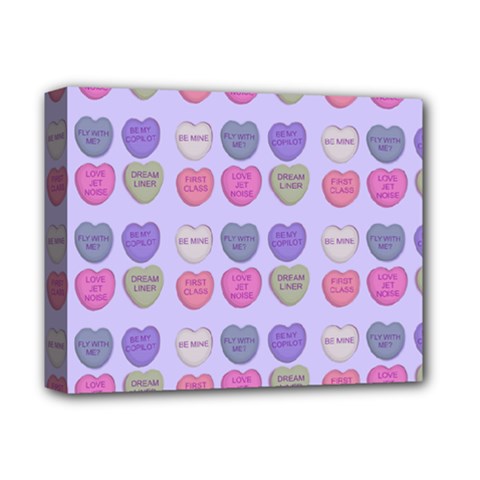 Valentine Hearts Lilac Deluxe Canvas 14  X 11  (stretched) by snowwhitegirl