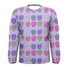 Valentine Hearts Lilac Men s Long Sleeve Tee by snowwhitegirl