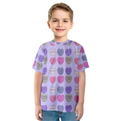 Valentine Hearts Lilac Kids  Sport Mesh Tee