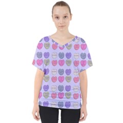 Valentine Hearts Lilac V-neck Dolman Drape Top by snowwhitegirl