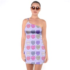 Valentine Hearts Lilac One Soulder Bodycon Dress by snowwhitegirl