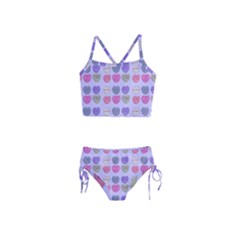 Valentine Hearts Lilac Girls  Tankini Swimsuit by snowwhitegirl