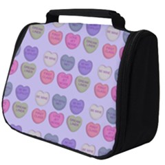 Valentine Hearts Lilac Full Print Travel Pouch (big)