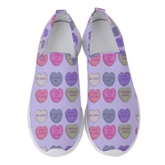 Valentine Hearts Lilac Women s Slip On Sneakers