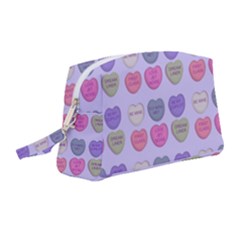 Valentine Hearts Lilac Wristlet Pouch Bag (medium)