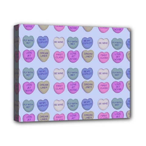 Valentine Hearts Blue Canvas 10  X 8  (stretched) by snowwhitegirl