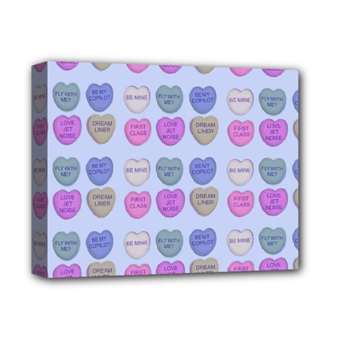 Valentine Hearts Blue Deluxe Canvas 14  X 11  (stretched) by snowwhitegirl