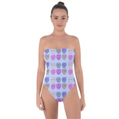 Valentine Hearts Blue Tie Back One Piece Swimsuit by snowwhitegirl